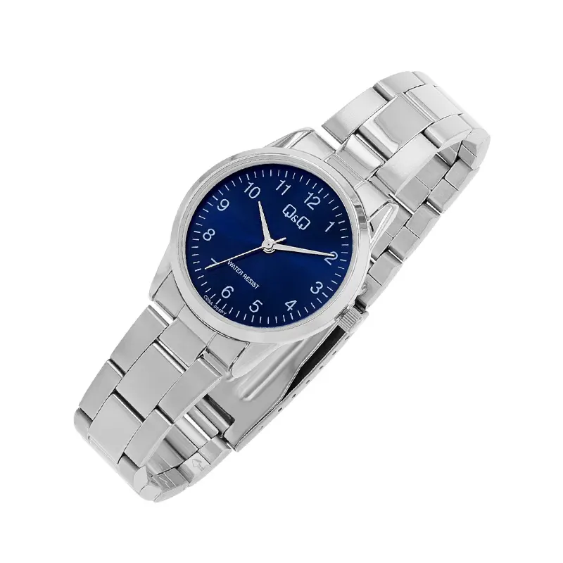 Q&Q Japan Quartz Blue Dial Silver-tone Ladies Watch- C09A-004PY